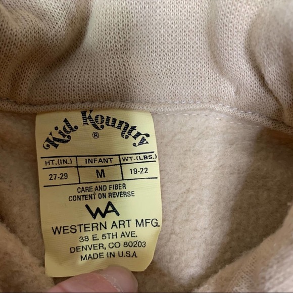 VTG KID KOUNTRY Cowboy Sweatsuit Infant M 6-12 MOS - Picture 4 of 9